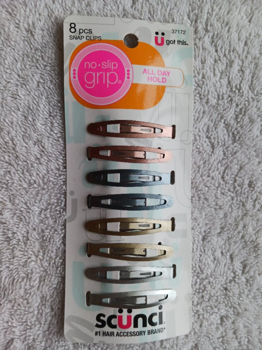 8 Scunci Colorful Glitter Sparkly Painted Metal Hair Contour Snap Clips Breanna